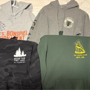 Mixed Hoodie Lot - Black Camo, Olive Green & Gray Pullovers